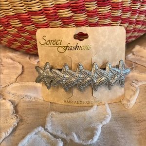 Silver Starfish Barrette by Soreci